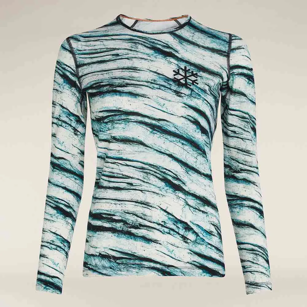 Icebreaker Merino 200 Oasis Protect Our Winters Aop Langarmet Baselag, Snow aop