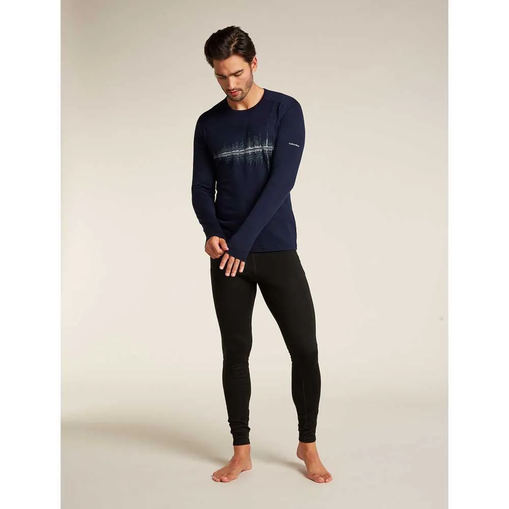 Icebreaker Merino 200 Oasis Snow Wave Langarmet Baselag