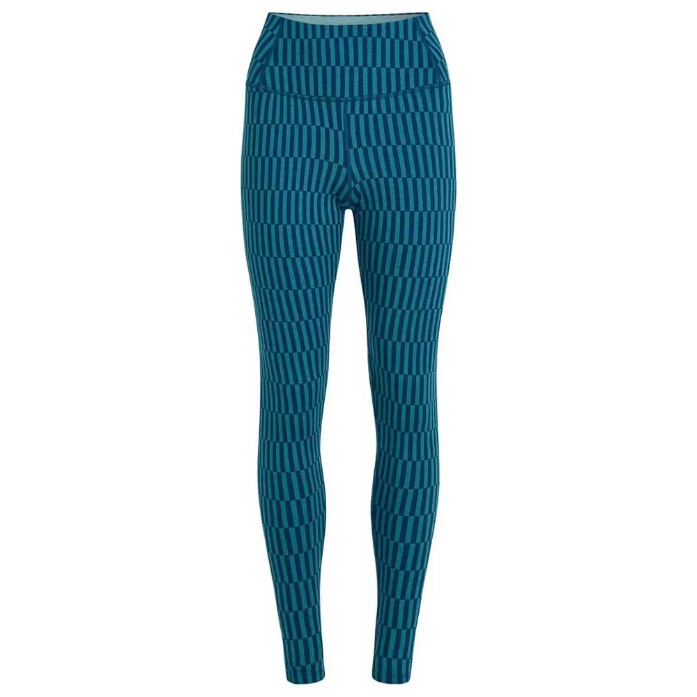 Icebreaker Merino 260 Tech Vertex High Rise Snow Grid Aop Baselagbukser, Topaz / atlantis / j