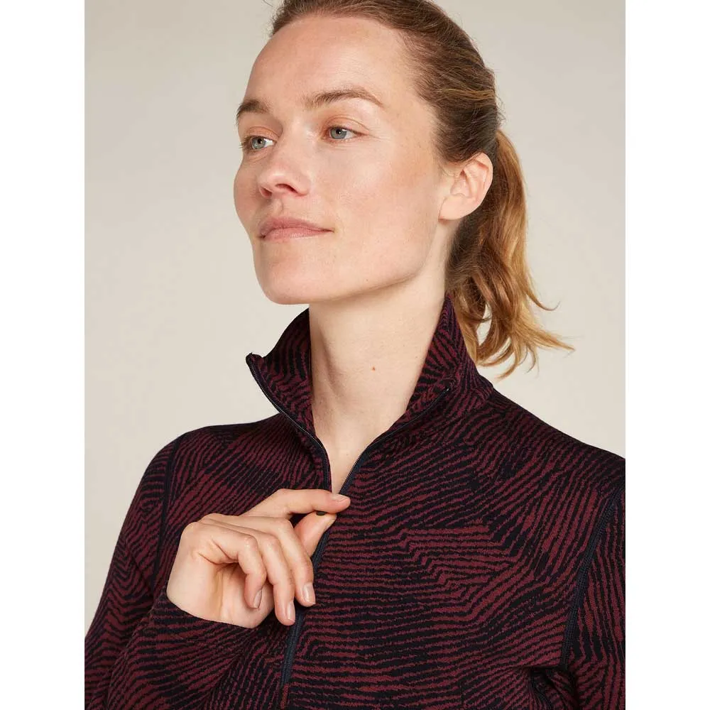 Icebreaker Merino 260 Vertex Frozen Forms Langarmet Baselag, Black / port / j