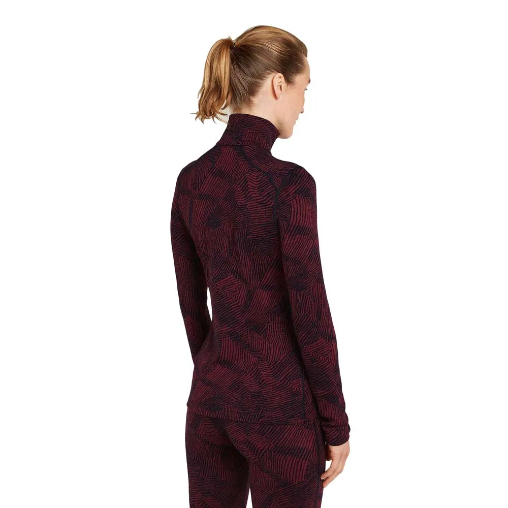 Icebreaker Merino 260 Vertex Frozen Forms Langarmet Baselag, Black / port / j