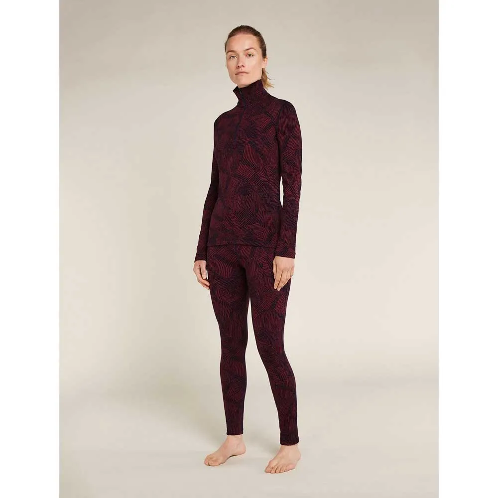 Icebreaker Merino 260 Vertex Frozen Forms Langarmet Baselag, Black / port / j