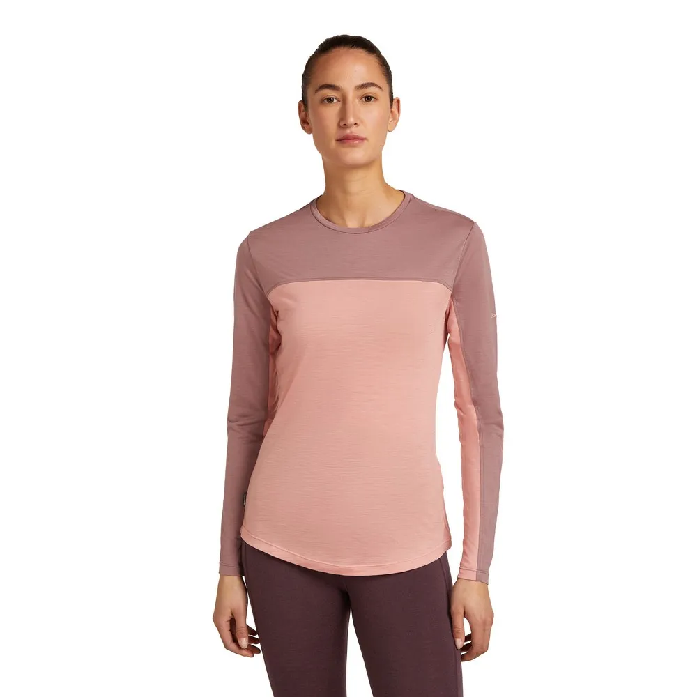 Icebreaker Merino Blend 125 Cool-lite™ Sphere Colour Block Langarmet T-skjorte, Blush / summit / cb Icebreaker Merino Blend 125 Cool-lite™ Sphere Colour Block Langarmet T-skjorte, Blush / summit / cb