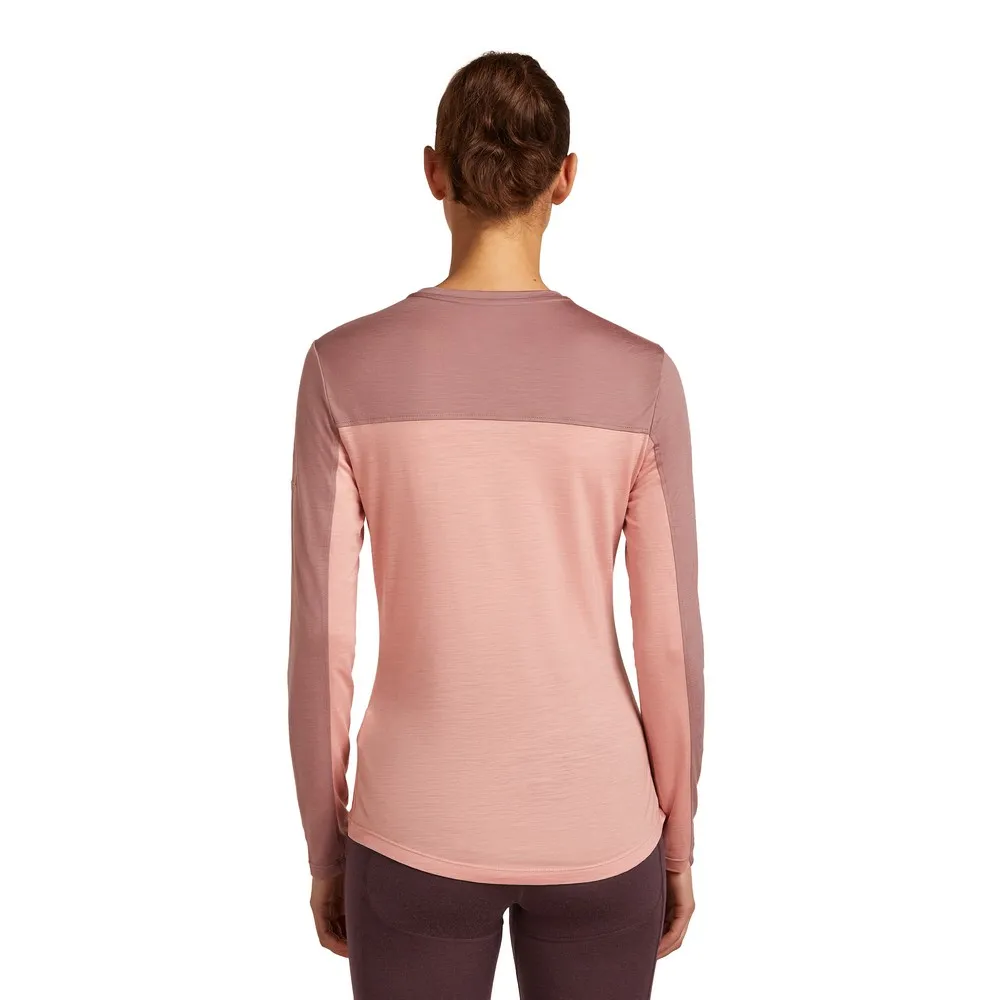 Icebreaker Merino Blend 125 Cool-lite™ Sphere Colour Block Langarmet T-skjorte, Blush / summit / cb Icebreaker Merino Blend 125 Cool-lite™ Sphere Colour Block Langarmet T-skjorte, Blush / summit / cb