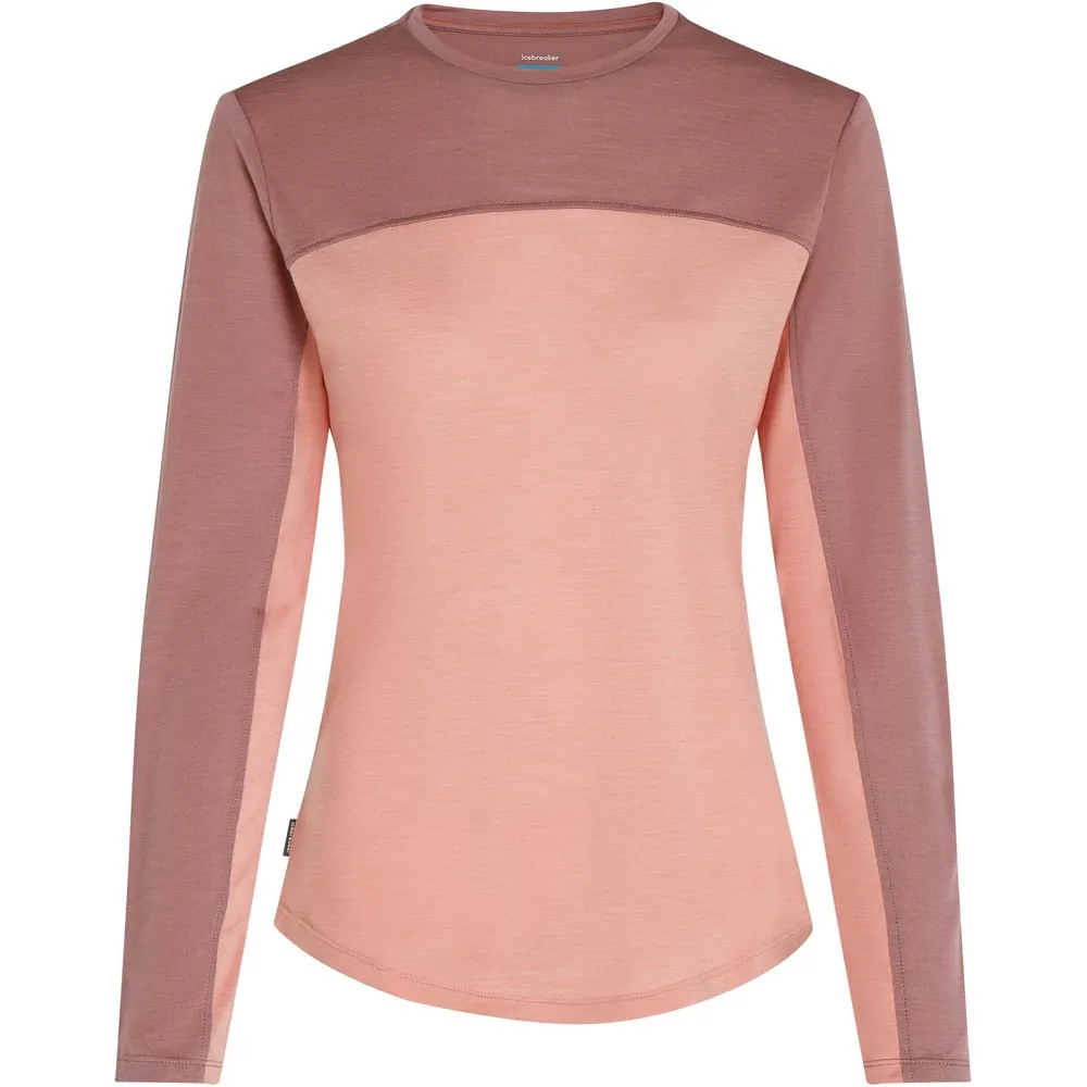 Icebreaker Merino Blend 125 Cool-lite™ Sphere Colour Block Langarmet T-skjorte, Blush / summit / cb Icebreaker Merino Blend 125 Cool-lite™ Sphere Colour Block Langarmet T-skjorte, Blush / summit / cb