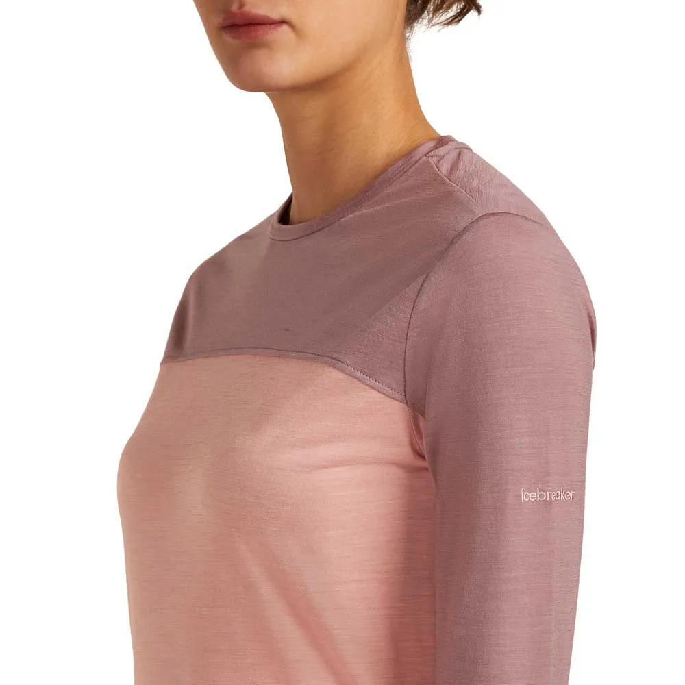 Icebreaker Merino Blend 125 Cool-lite™ Sphere Colour Block Langarmet T-skjorte, Blush / summit / cb Icebreaker Merino Blend 125 Cool-lite™ Sphere Colour Block Langarmet T-skjorte, Blush / summit / cb