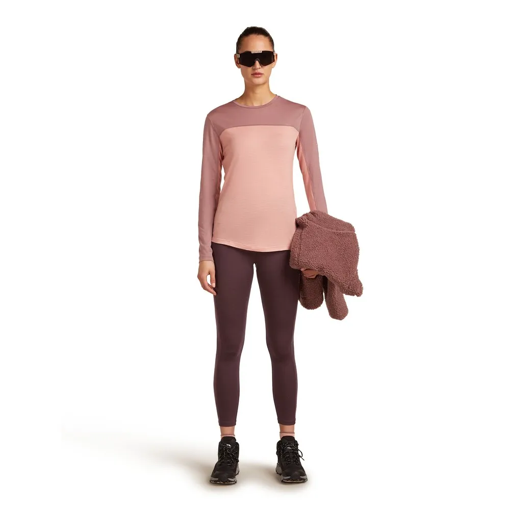 Icebreaker Merino Blend 125 Cool-lite™ Sphere Colour Block Langarmet T-skjorte, Blush / summit / cb Icebreaker Merino Blend 125 Cool-lite™ Sphere Colour Block Langarmet T-skjorte, Blush / summit / cb