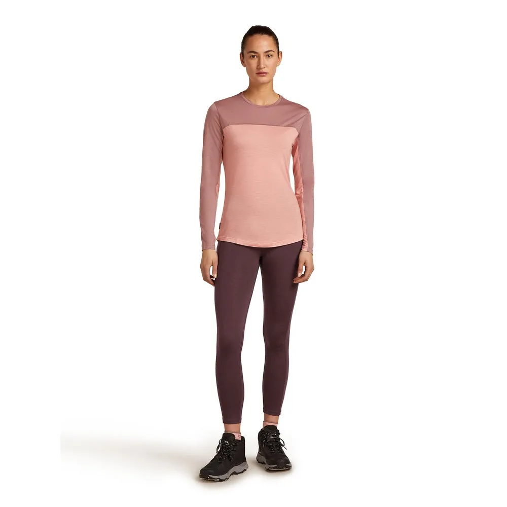 Icebreaker Merino Blend 125 Cool-lite™ Sphere Colour Block Langarmet T-skjorte, Blush / summit / cb Icebreaker Merino Blend 125 Cool-lite™ Sphere Colour Block Langarmet T-skjorte, Blush / summit / cb