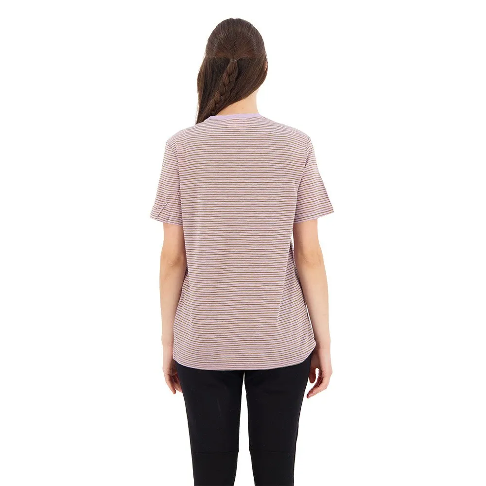 Icebreaker Merino Linen Stripe Kortarmet T-skjorte, Purple gaze / algae / s