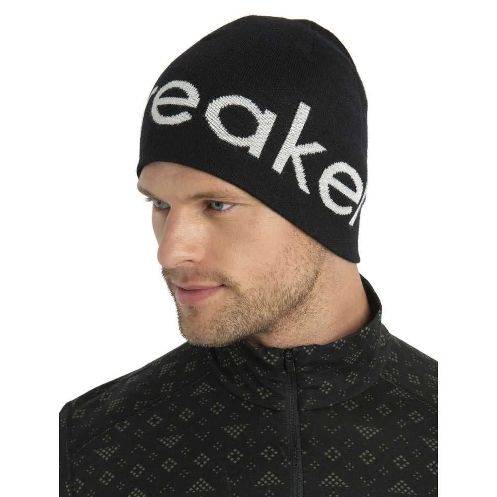 Icebreaker Merino Lue, Black / ecru heather