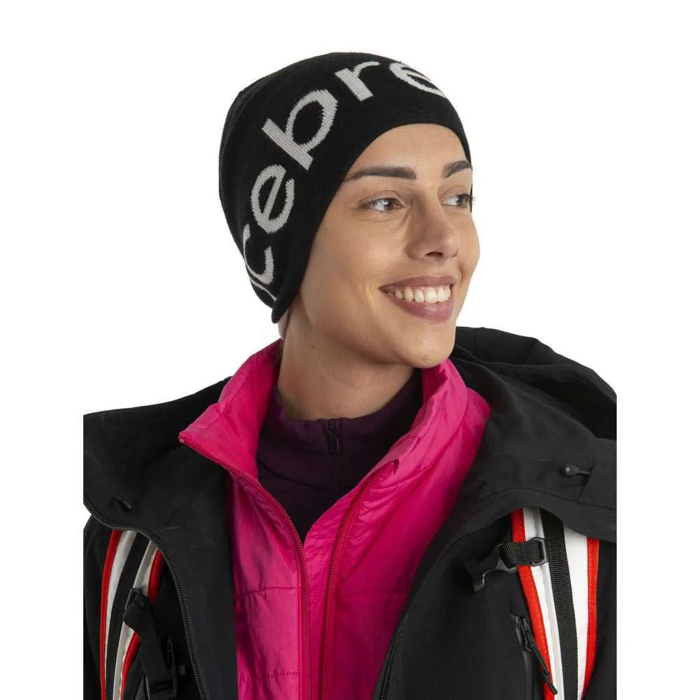 Icebreaker Merino Lue, Black / ecru heather