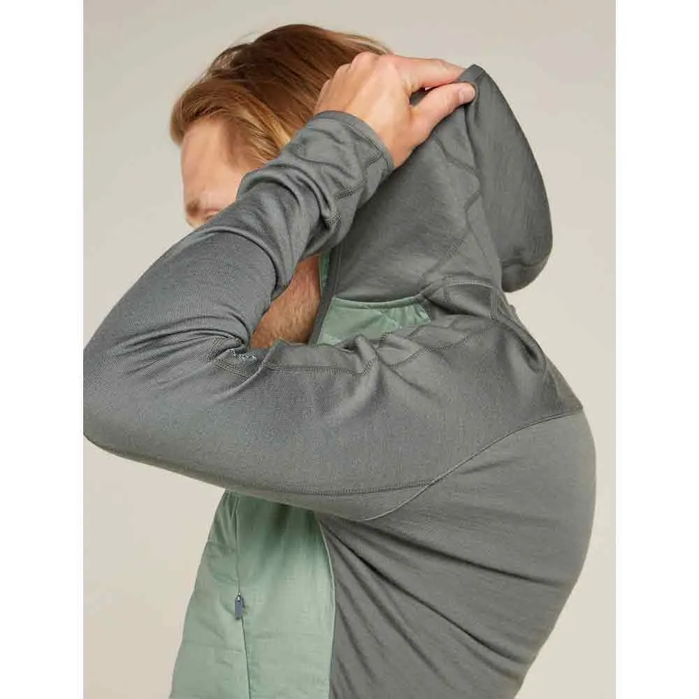 Icebreaker Merino Quantum Hybrid Genser Med Hel Glidelås, Galaxy / moss / cb