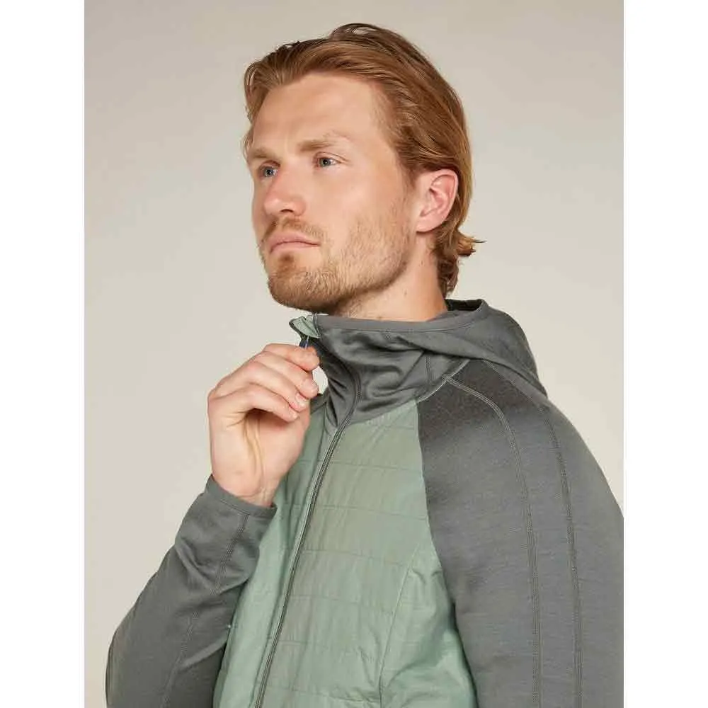 Icebreaker Merino Quantum Hybrid Genser Med Hel Glidelås, Galaxy / moss / cb