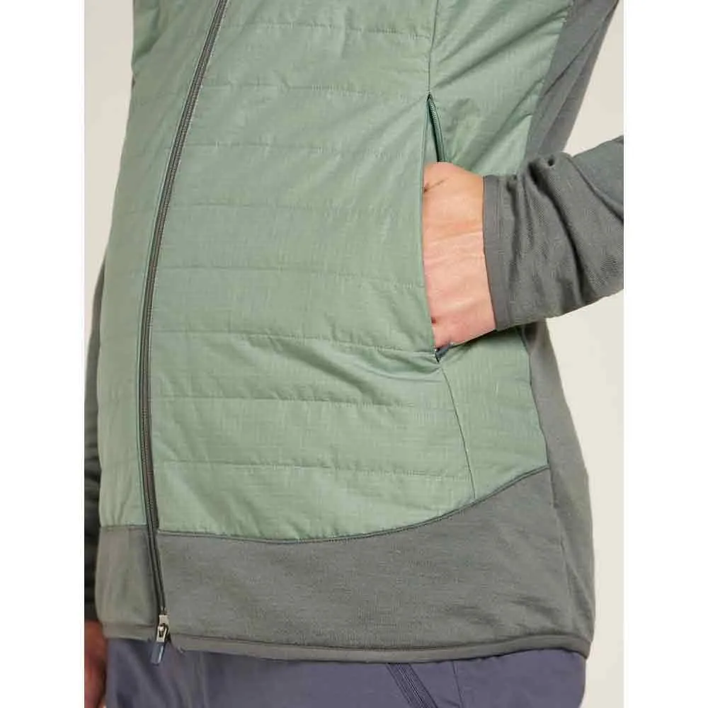 Icebreaker Merino Quantum Hybrid Genser Med Hel Glidelås, Galaxy / moss / cb