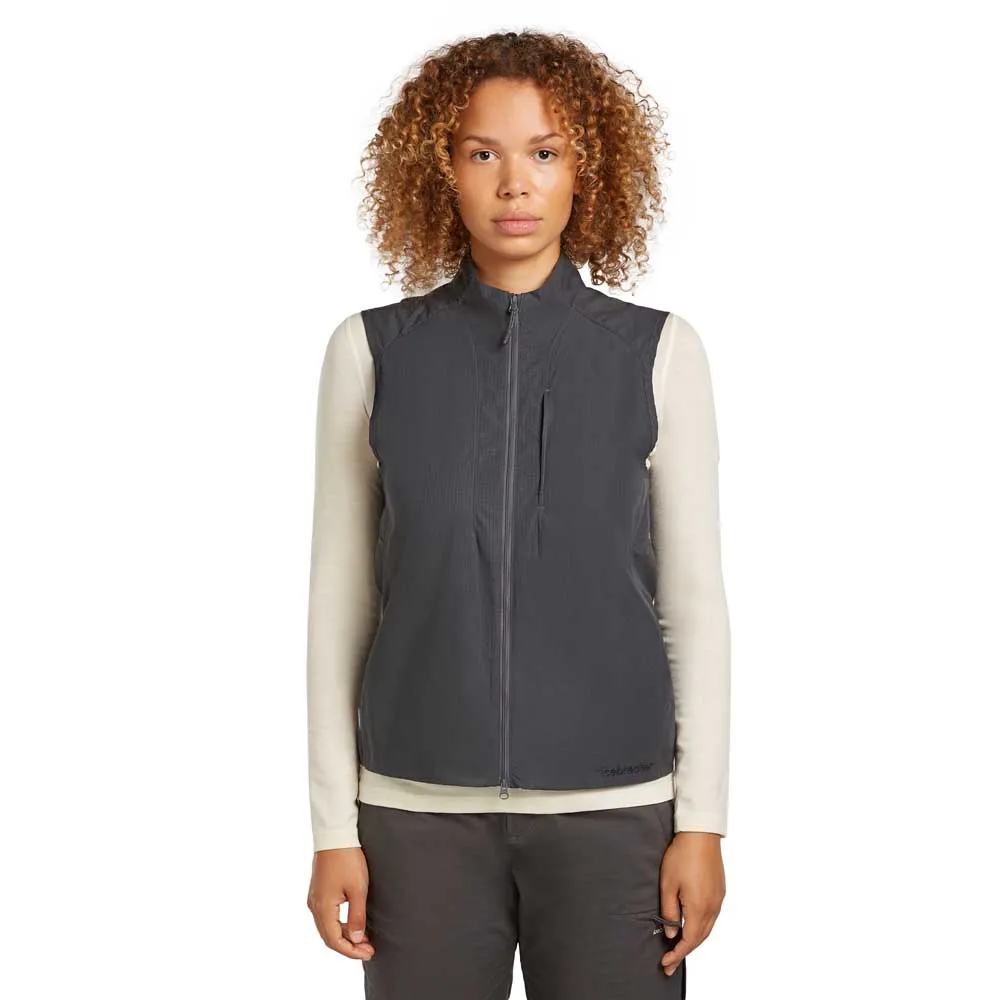 Icebreaker Merino Shell+ Cotton Elevation Windbreaker Vest, Obsidian Icebreaker Merino Shell+ Cotton Elevation Windbreaker Vest, Obsidian