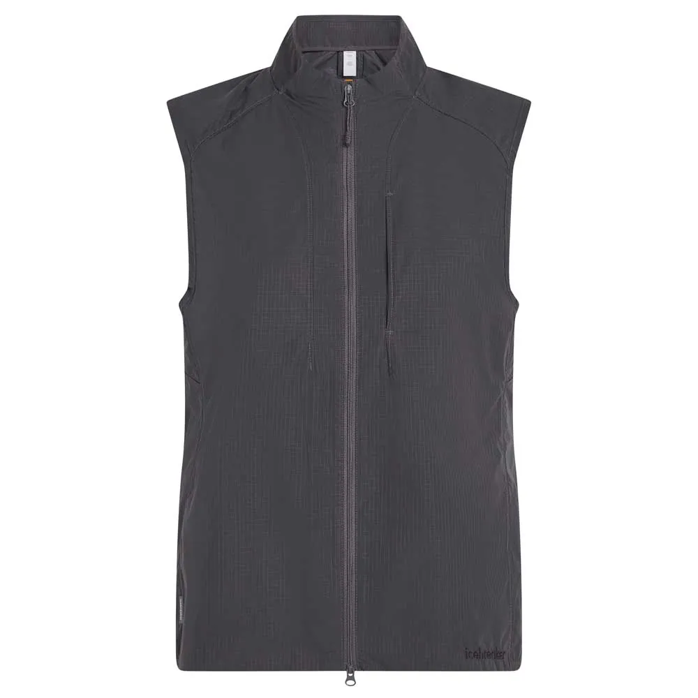 Icebreaker Merino Shell+ Cotton Elevation Windbreaker Vest, Obsidian Icebreaker Merino Shell+ Cotton Elevation Windbreaker Vest, Obsidian