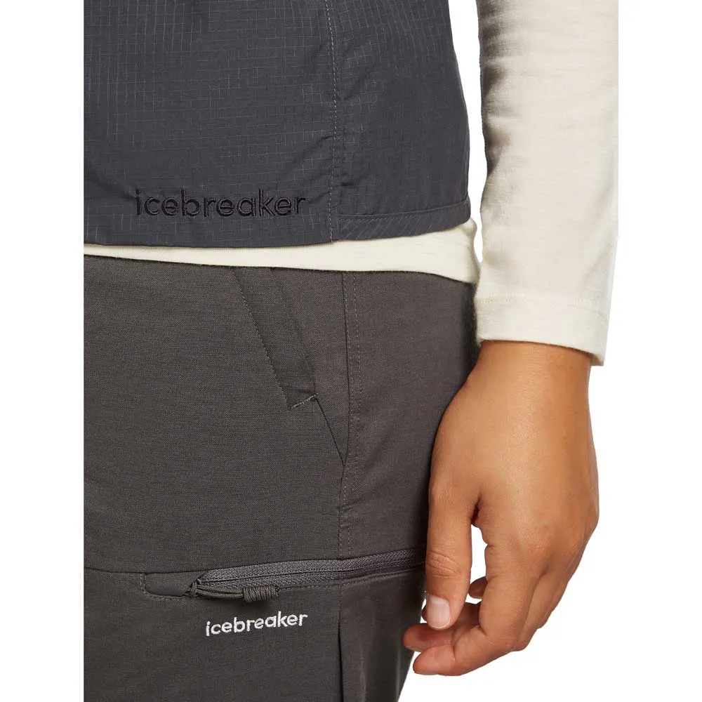 Icebreaker Merino Shell+ Cotton Elevation Windbreaker Vest, Obsidian Icebreaker Merino Shell+ Cotton Elevation Windbreaker Vest, Obsidian