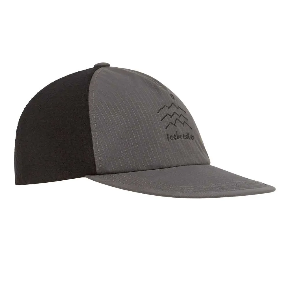 Icebreaker Shell+ Cotton Windbreaker Trucker Cap, Obsidian / black / colourblock