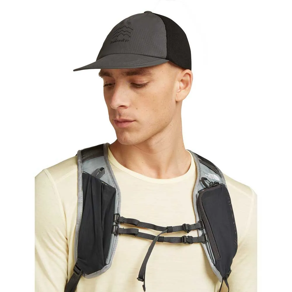 Icebreaker Shell+ Cotton Windbreaker Trucker Cap, Obsidian / black / colourblock
