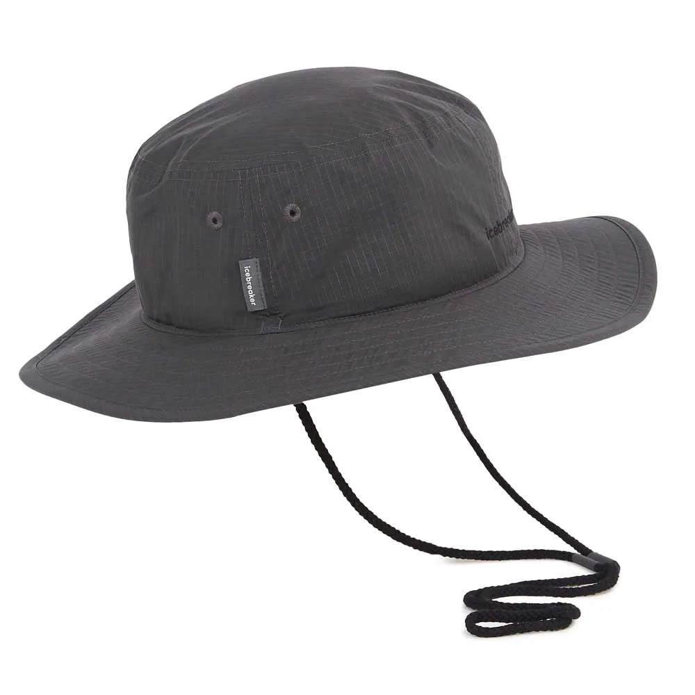 Icebreaker Shell+ Cotton Windbreaker Wide Brim Cap, Obsidian