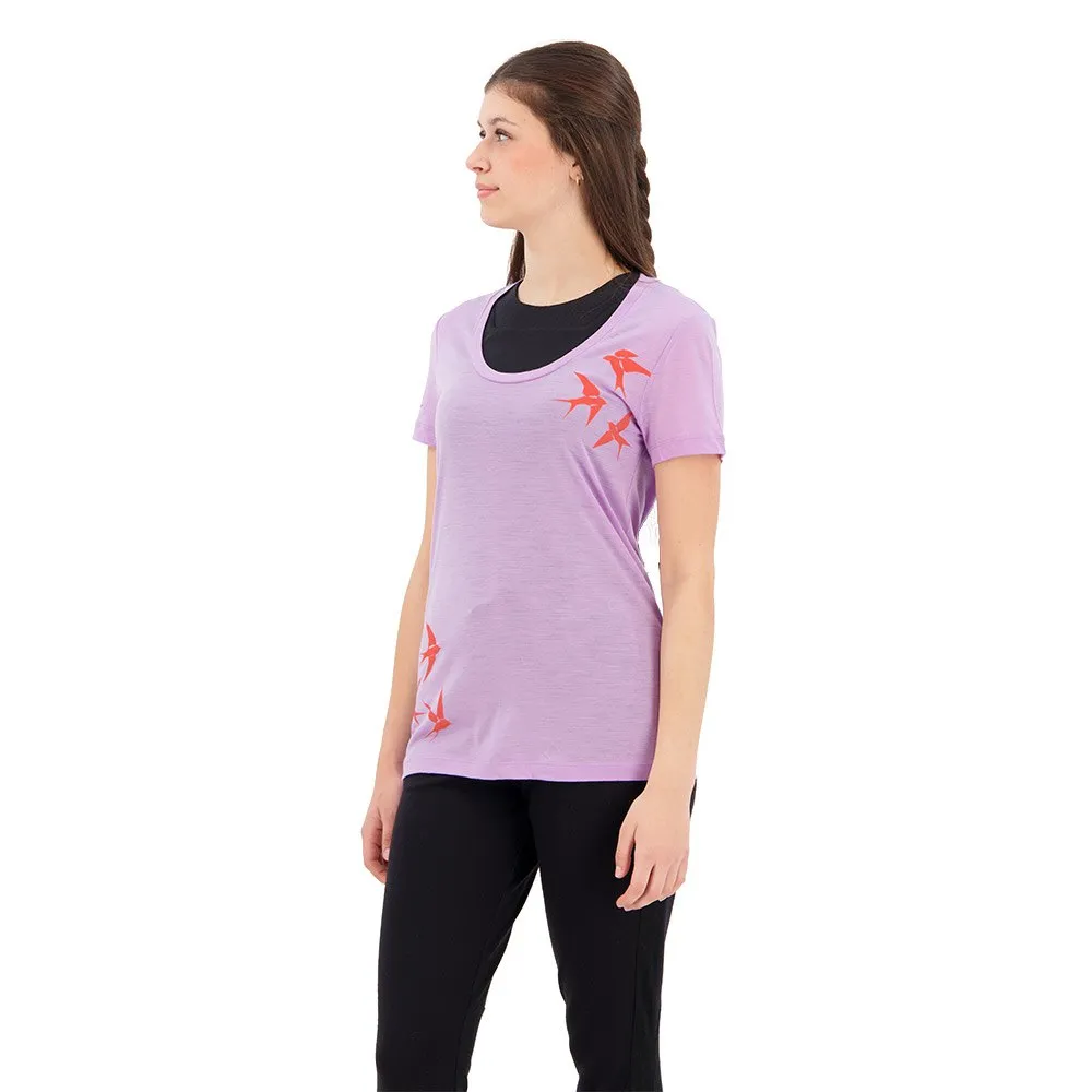 Icebreaker Tech Lite Ii Scoop Shapes Merino Kortarmet T-skjorte, Purple gaze