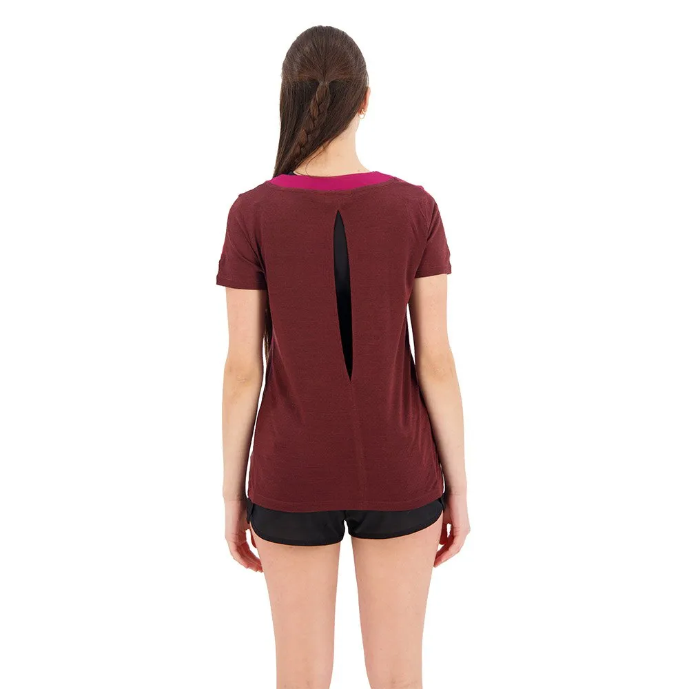 Icebreaker Zone Knit Kortarmet T-skjorte, Cherry / espresso / cb