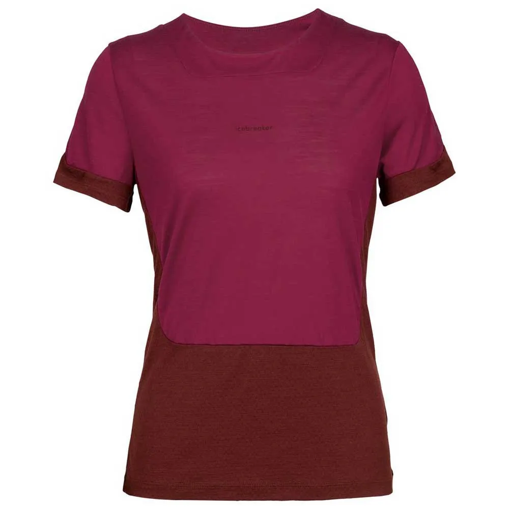 Icebreaker Zone Knit Kortarmet T-skjorte, Cherry / espresso / cb
