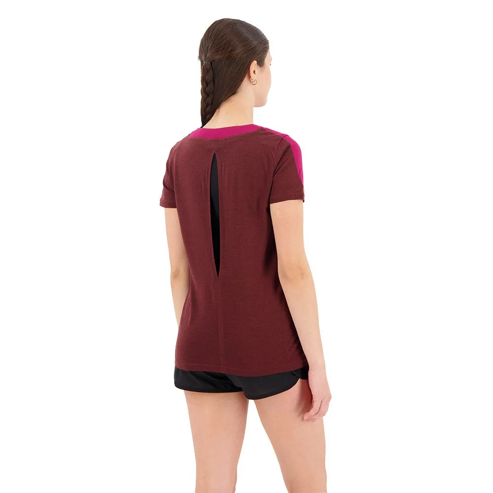 Icebreaker Zone Knit Kortarmet T-skjorte, Cherry / espresso / cb