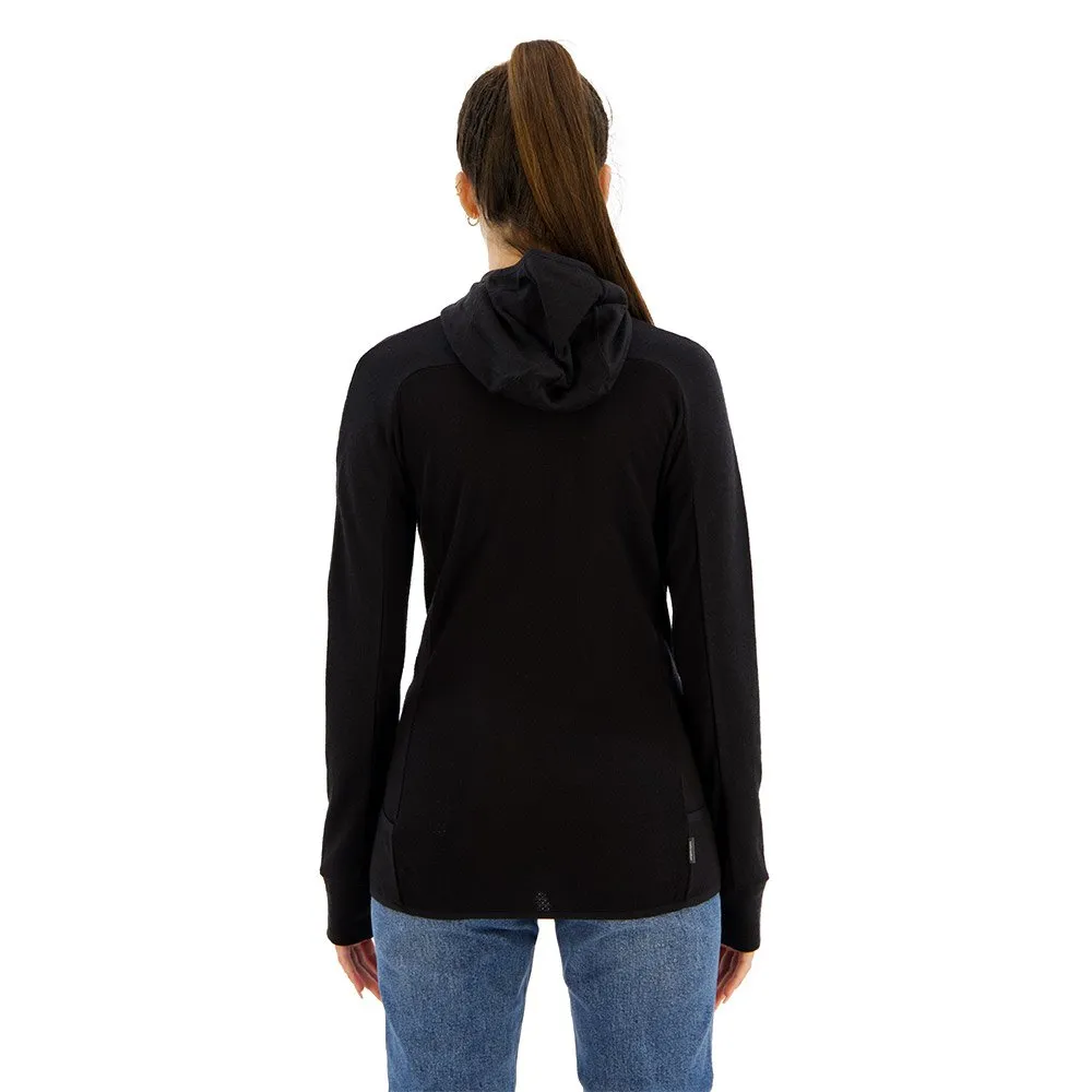 Icebreaker Zone Knit Zip Hetteskjorte, Black Icebreaker Zone Knit Zip Hetteskjorte, Black