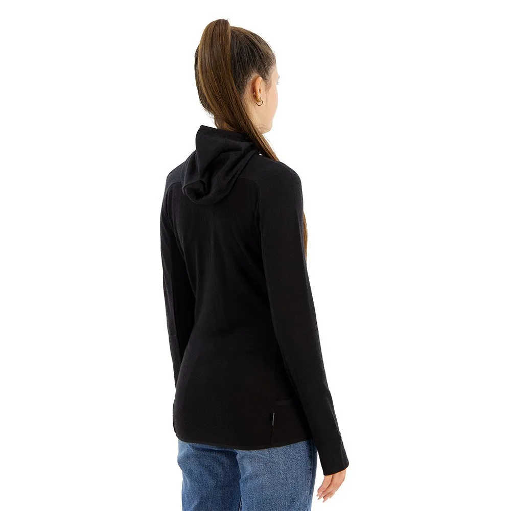 Icebreaker Zone Knit Zip Hetteskjorte, Black Icebreaker Zone Knit Zip Hetteskjorte, Black