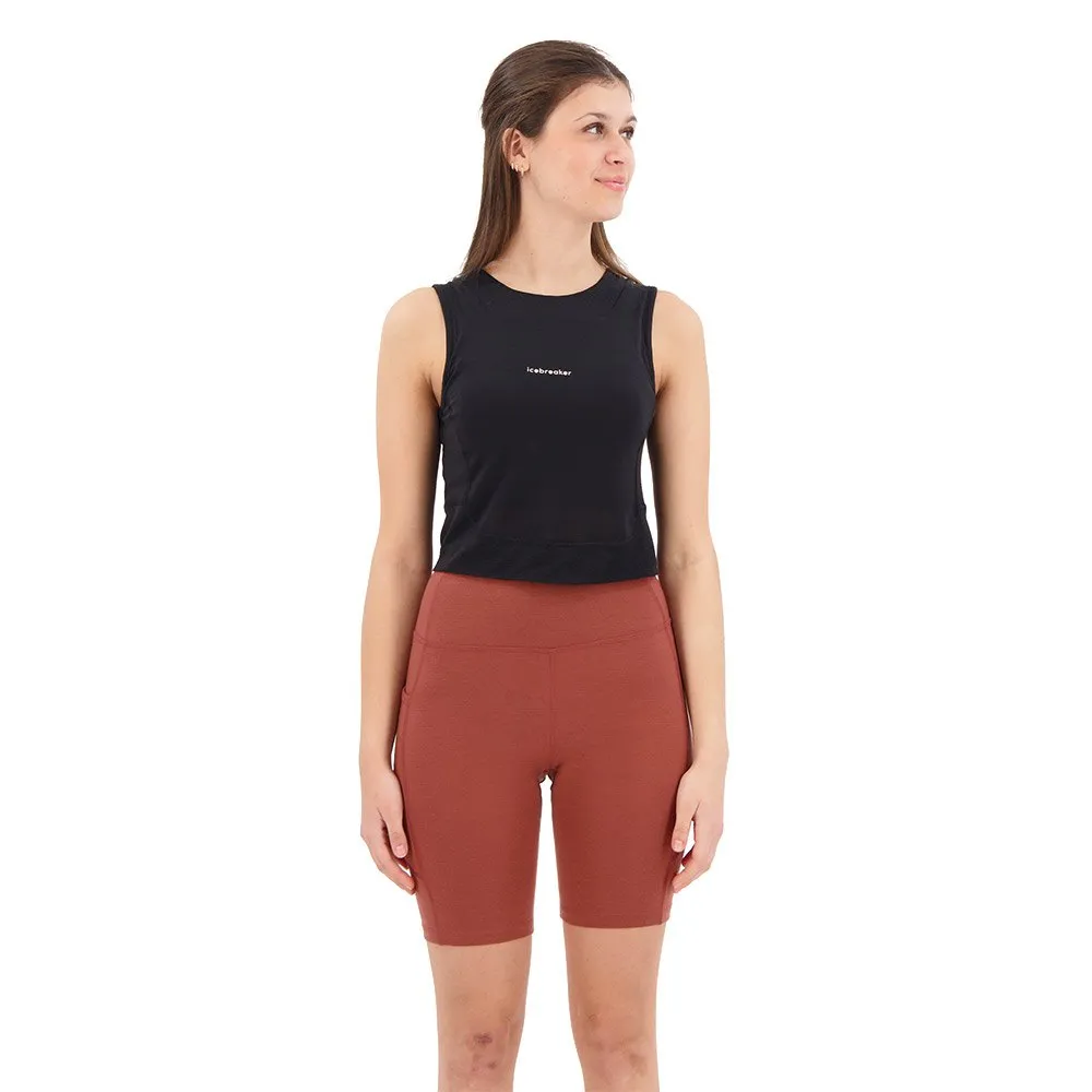 Icebreaker Zoneknit Cropped Merino Ermeløs T-skjorte