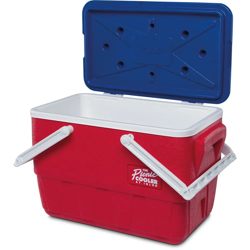 Igloo Coolers Pcinic Retro 24l Stiv Bærbar Kjøleboks, Red / blue, One Size Igloo Coolers Pcinic Retro 24l Stiv Bærbar Kjøleboks, Red / blue, One Size