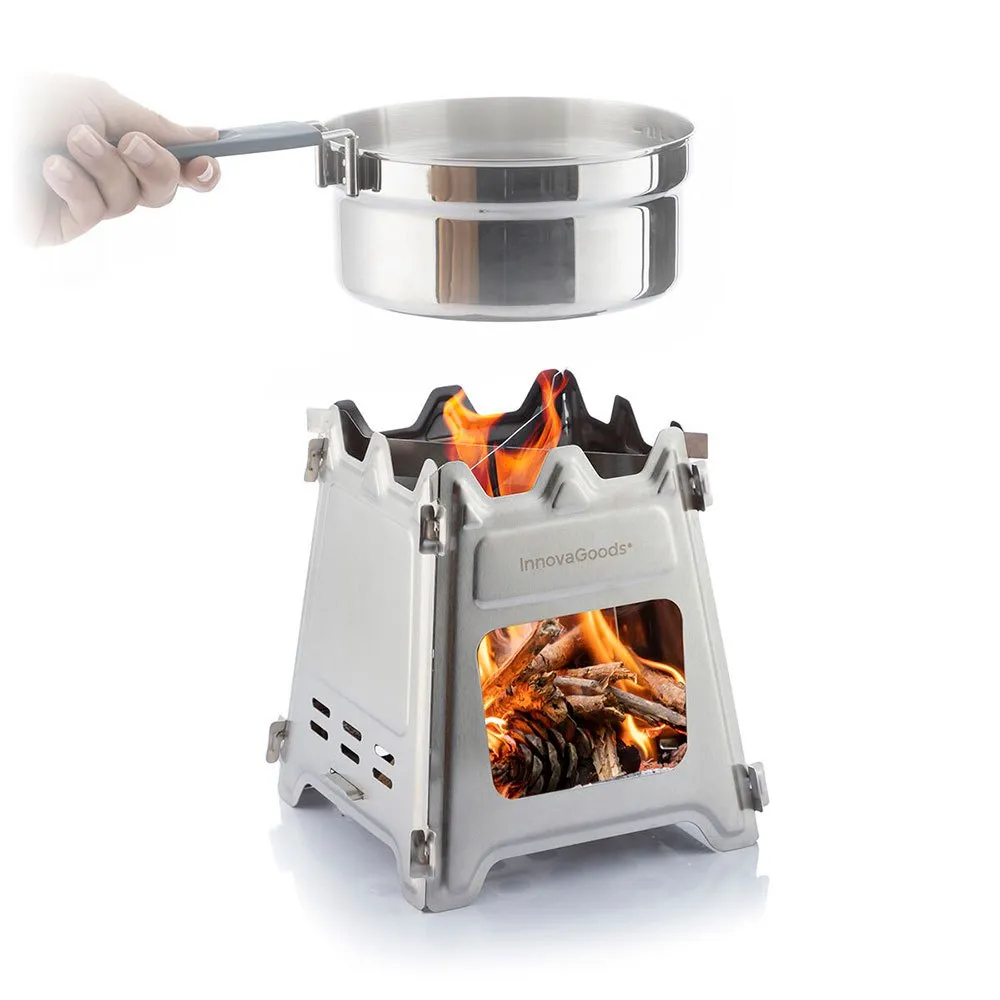 Innova Sammenleggbar Vedovn For Camping, Silver, One Size Innova Sammenleggbar Vedovn For Camping, Silver, One Size
