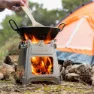 Innova Sammenleggbar Vedovn For Camping, Silver, One Size