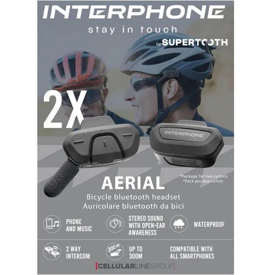 Interphone Cellularline M/l Intercom, Black, One Size