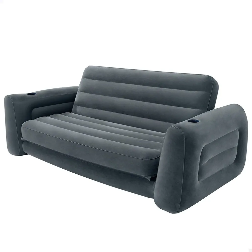 Intex 2-i-1 Oppblåsbar Sovesofa unisex, Grey, 203 x 224 x 66cm