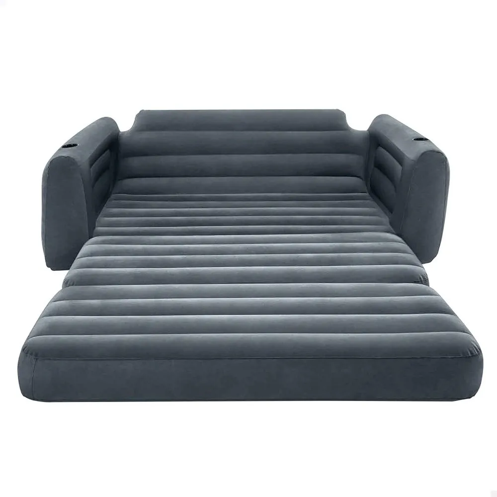 Intex 2-i-1 Oppblåsbar Sovesofa unisex, Grey, 203 x 224 x 66cm