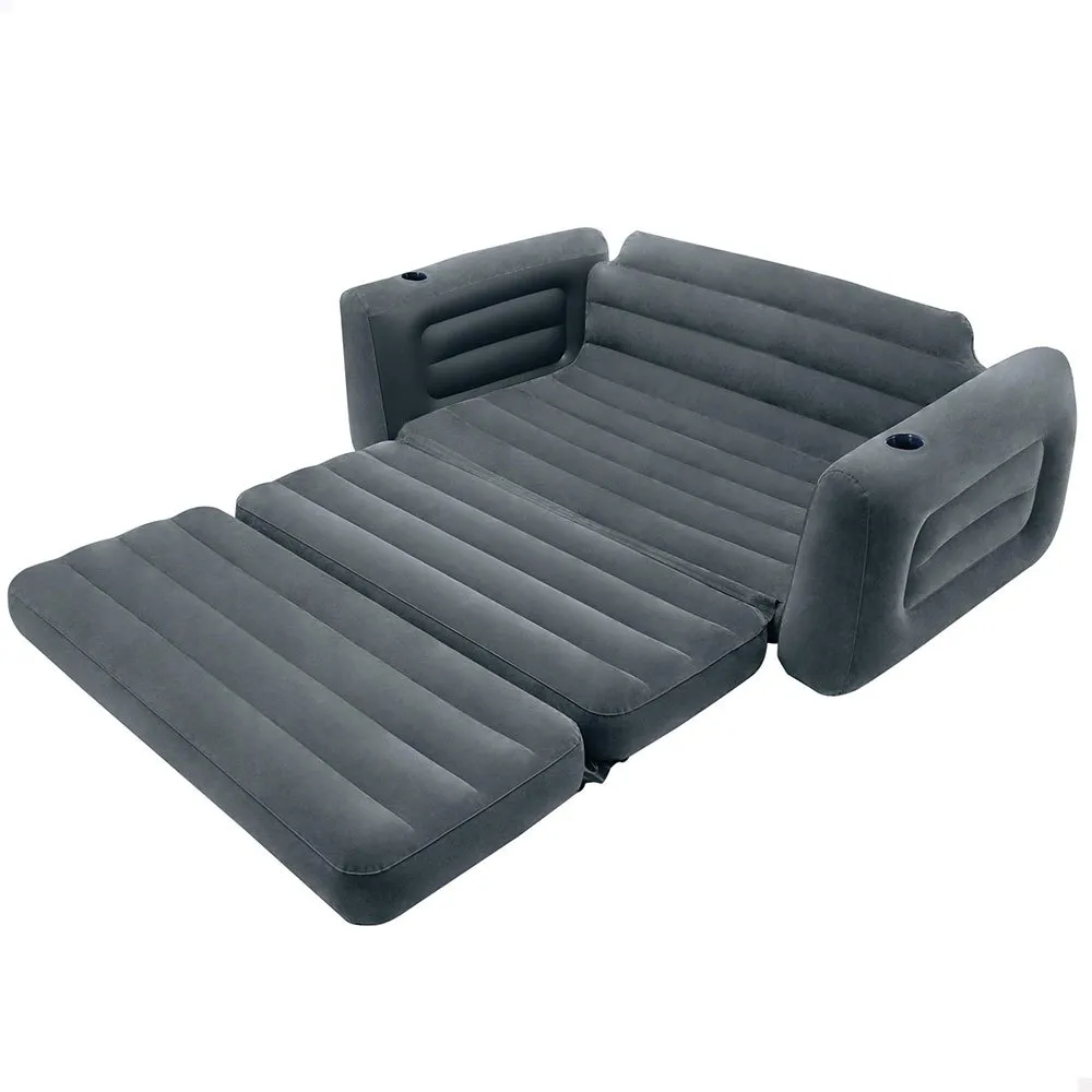 Intex 2-i-1 Oppblåsbar Sovesofa unisex, Grey, 203 x 224 x 66cm