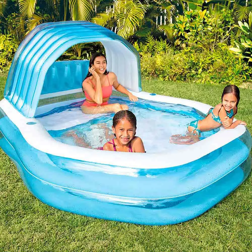 Intex 229x191x135 Cm Rektangulært Oppblåsbart Basseng unisex, Blue / white, 530L