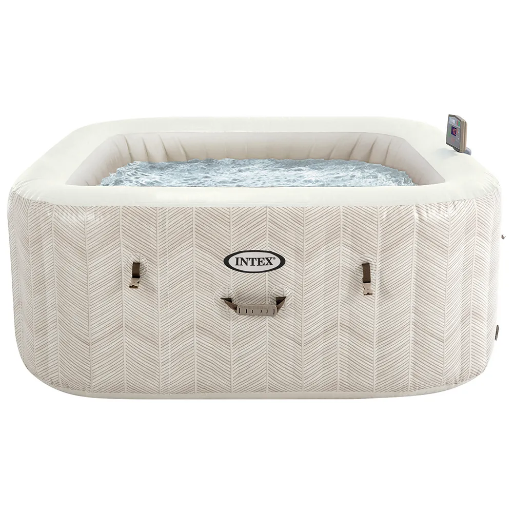 Intex 28446 Purespa Chevron Deluxe 4p 175x175x28 Cm Oppblåsbart Boblebad unisex, Beige, 795L Intex 28446 Purespa Chevron Deluxe 4p 175x175x28 Cm Oppblåsbart Boblebad unisex, Beige, 795L