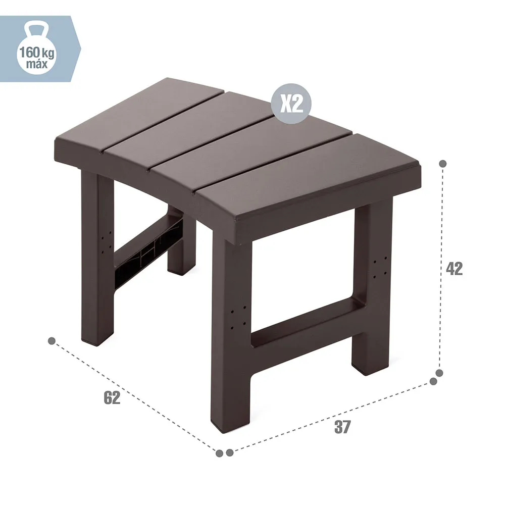 Intex 55095 Bench 2 Units Tilbehør Til Boblebad unisex, Brown, 62 x 37 x 42cm Intex 55095 Bench 2 Units Tilbehør Til Boblebad unisex, Brown, 62 x 37 x 42cm