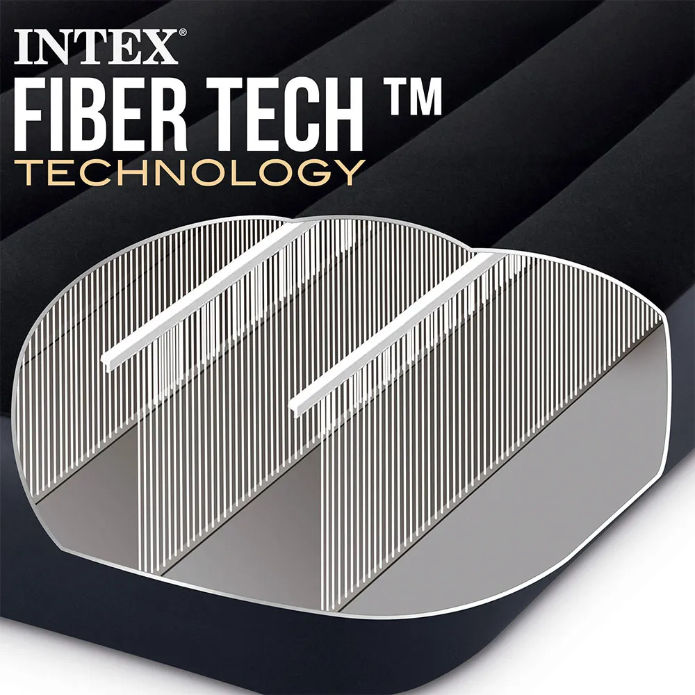 Intex 64150 Dura-beam Standard Classic Queen 152x203x25 Cm Dobbel Luftmadrass, 152 x 203 x 25cm