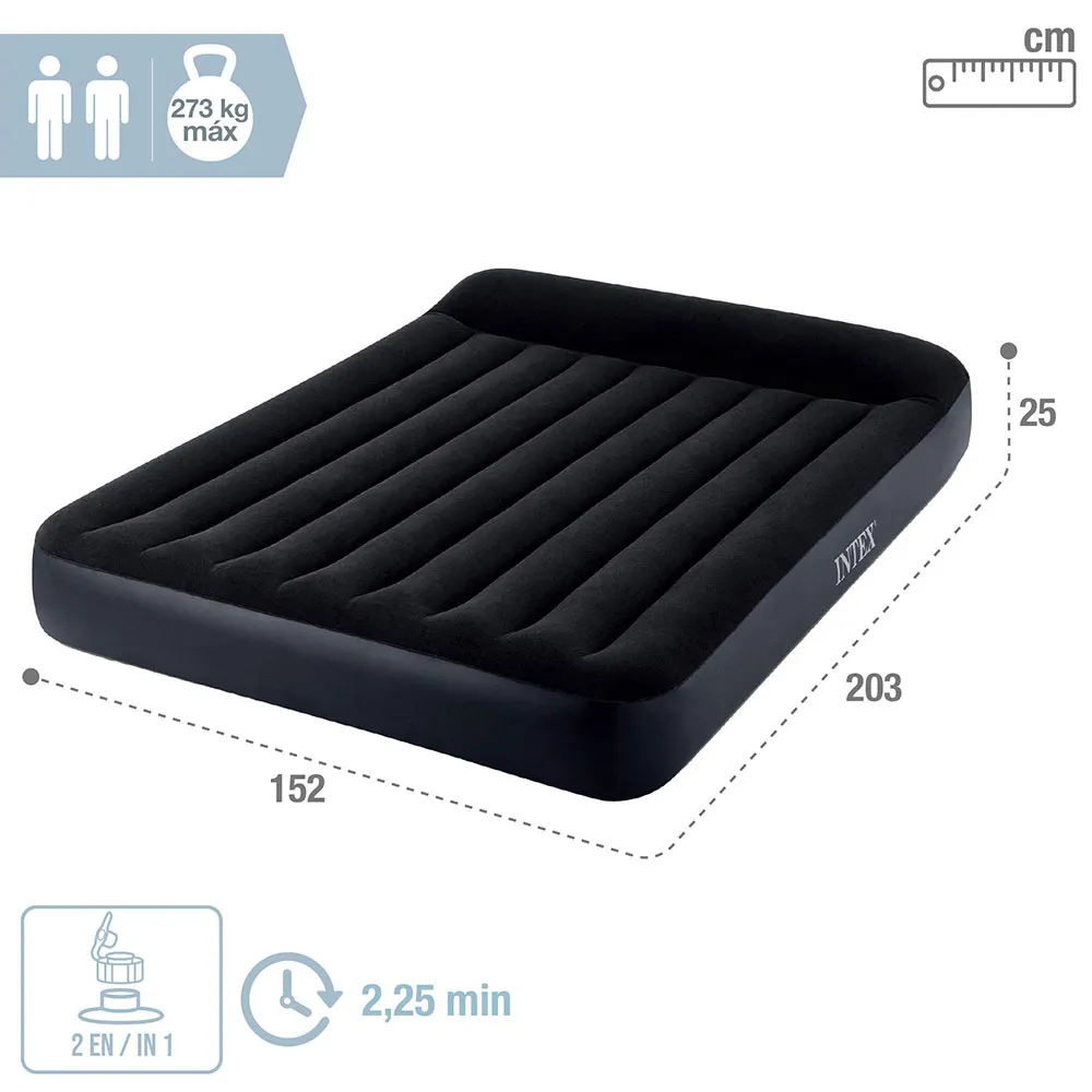 Intex 64150 Dura-beam Standard Classic Queen 152x203x25 Cm Dobbel Luftmadrass, 152 x 203 x 25cm
