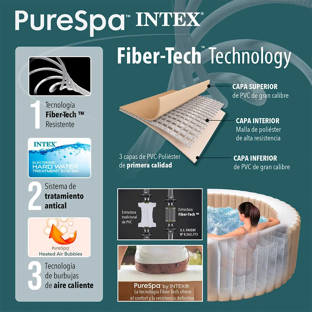 Intex Bubble Massage Purespa Basseng unisex, Brown / beige, 6 People Intex Bubble Massage Purespa Basseng unisex, Brown / beige, 6 People