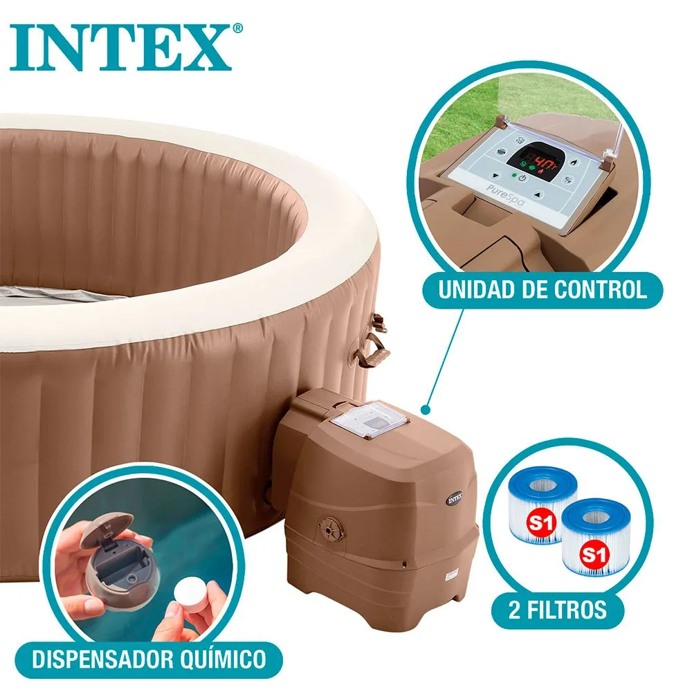 Intex Bubble Massage Purespa Basseng unisex, Brown / beige, 6 People Intex Bubble Massage Purespa Basseng unisex, Brown / beige, 6 People