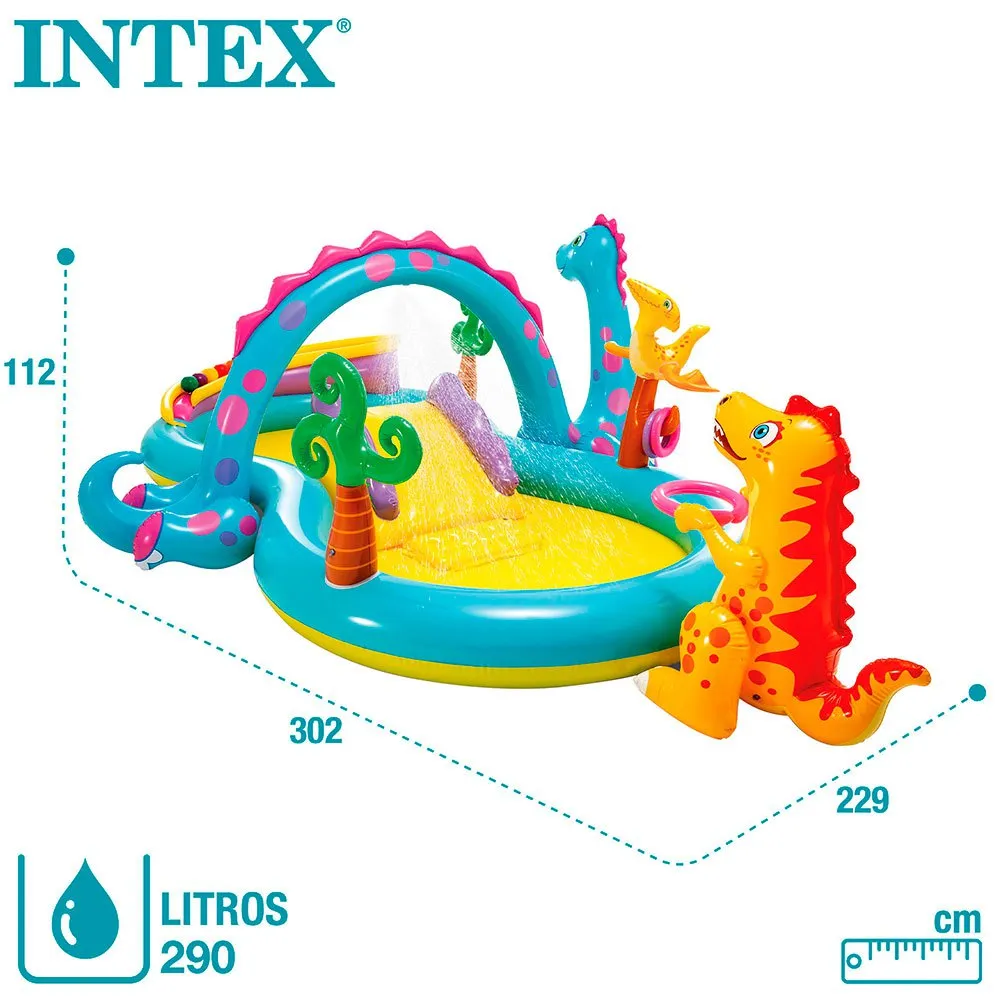 Intex Dinosaurbasseng unisex, Multicolor, 333 x 229 x 112cm Intex Dinosaurbasseng unisex, Multicolor, 333 x 229 x 112cm