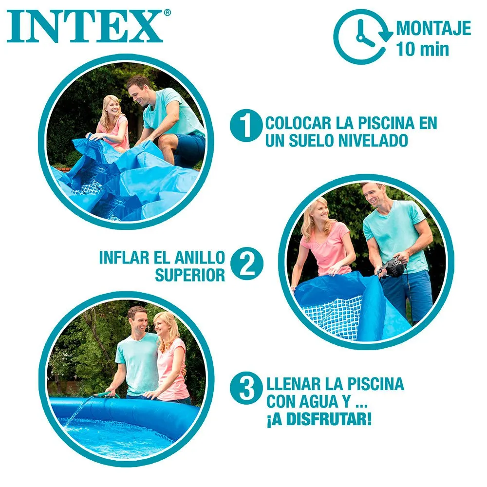Intex Easy Set Oppblåsbar Basseng 244x61 Cm unisex, Blue, 244 x 61cm