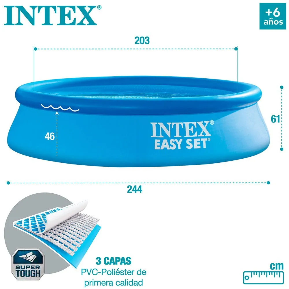 Intex Easy Set Oppblåsbar Basseng 244x61 Cm unisex, Blue, 244 x 61cm