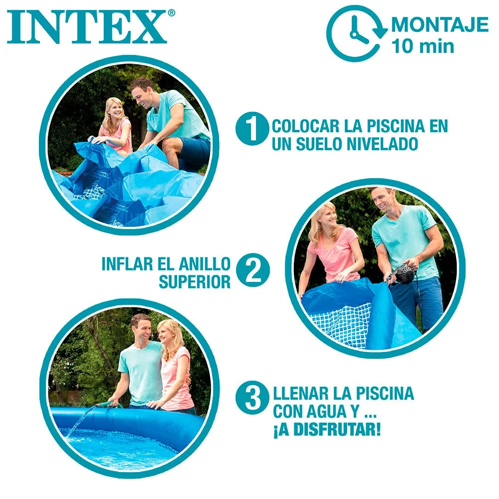 Intex Enkel Sett Med Filterpatronpumpe Basseng 244x61 Cm unisex, Blue, 244 x 61cm
