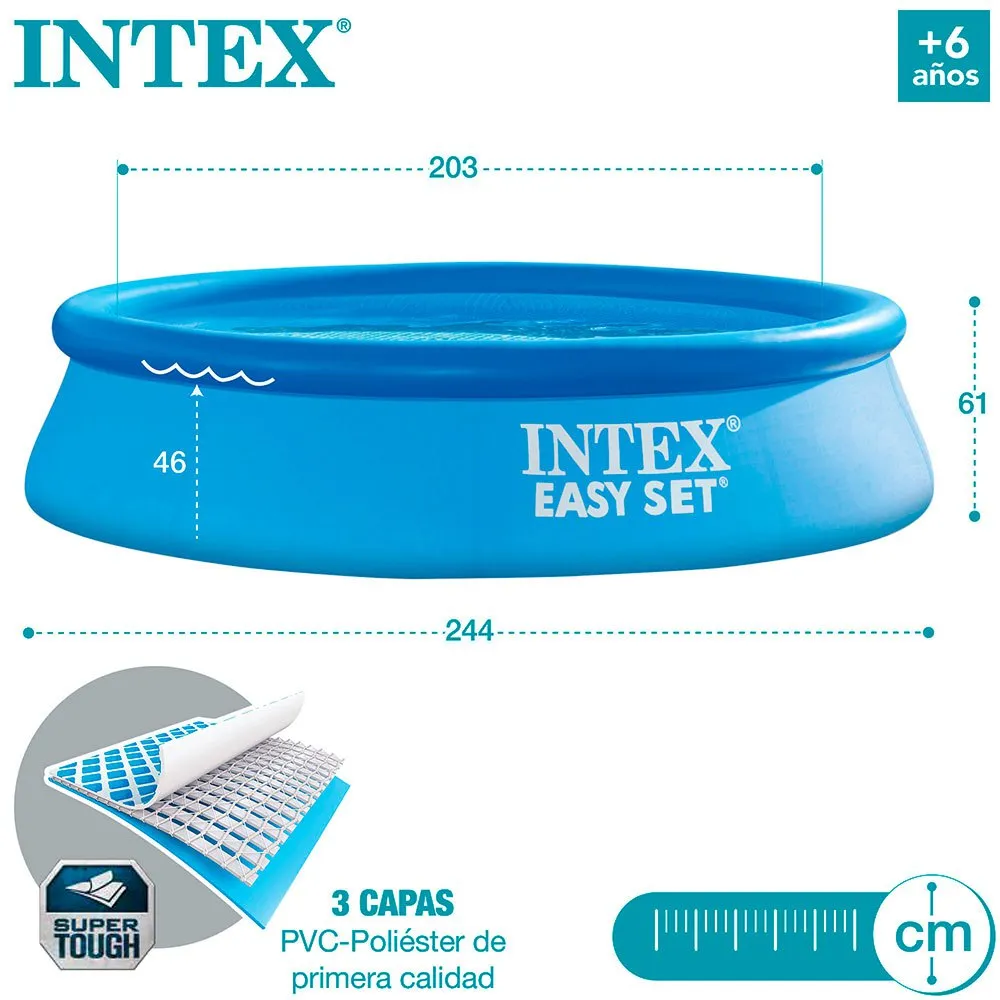 Intex Enkel Sett Med Filterpatronpumpe Basseng 244x61 Cm unisex, Blue, 244 x 61cm